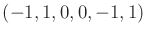 $ (-1,1,0,0,-1,1)$