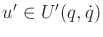 $ u' \in U'(q,{\dot q})$