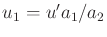 $ u_1 = u' a_1/a_2$