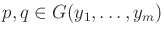 $ p, q \in G(y_1,\ldots,y_m)$