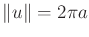 $ \Vert u\Vert = 2 \pi a$