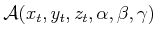 $ {\cal A}(x_t,y_t,z_t,\alpha,\beta,\gamma)$