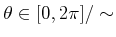 $ \theta \in [0,2 \pi ]{/\sim }$