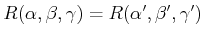 $ R(\alpha,\beta,\gamma) =
R(\alpha',\beta',\gamma')$