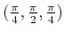 $ (\frac{\pi}{4},\frac{\pi}{2},\frac{\pi}{4})$