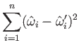 $\displaystyle \sum_{i=1}^n (\hat{\omega}_i - \hat{\omega}'_i)^2$